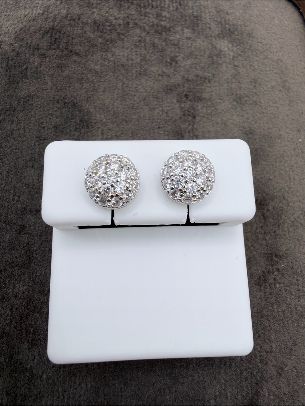 8mm VVS Moissanite 1.04ctw Pavé Sphere Stud